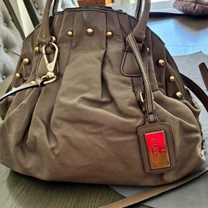 Valentino Taupe Studded Shoulder Bag